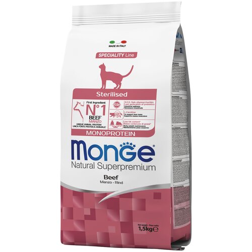  Monge Cat Monoprotein Sterilised Beef       1,5  .   -     , -,   