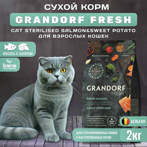    GRANDORF Fresh Cat STERILISED Salmon&Sweet Potato        , 2    -     , -  