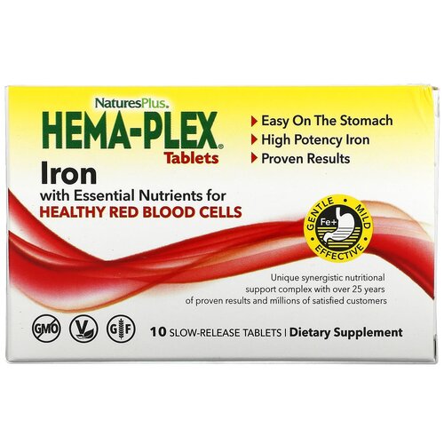 ���� Nature's Plus Hema-Plex Slow-Release ���., 100 ��, 1.323 �, 10 ��., ������ ������