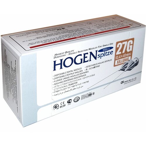      Hogen Spitze 27G 0.4x40 100 C-K Dental   -     , -  