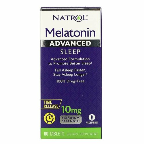 ���� �������� Natrol Melatonin Advanced Sleep Time Release, 10 ��, 60 ��., ������ ������