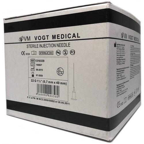    VOGT MEDICAL    , 40  x 0.7 , : 22G, 100 .   -     , -  