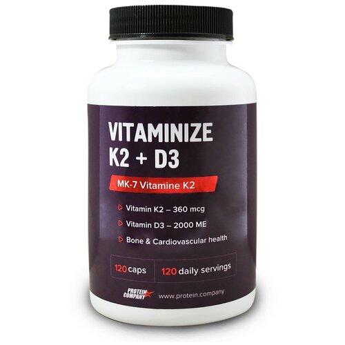 ���� �������� PROTEIN.COMPANY Vitaminize K2 + D3 ���������� ��������, 90 �, 250 ��, 120 ��., ������ ������