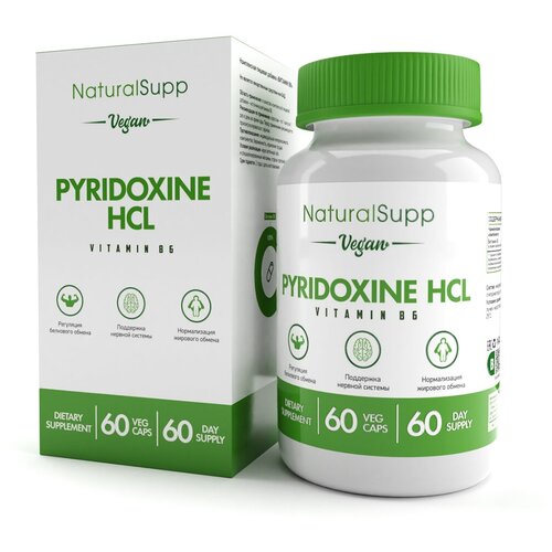 ���� ������� �6 ���������� ����������� NATURALSUPP Vegan Pyridoxine B6 (60 ���������), ������ ������