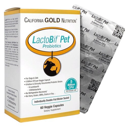  California Gold Nutrition,  LactoBif Pet, 5  , 60  