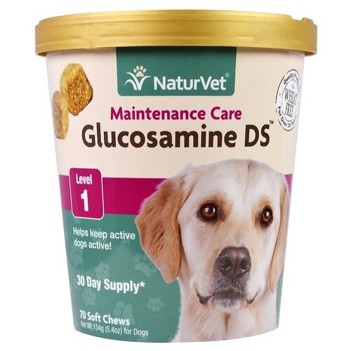  NaturVet, Glucosamine DS, Maintenance Care, Level 1, 70 Soft Chews, 5.4 oz (154 g)   -     , -,   