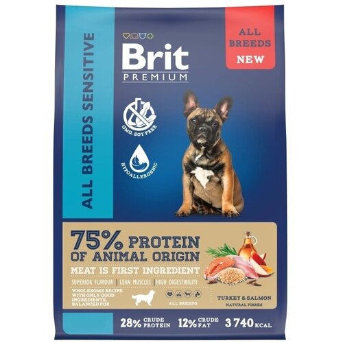   Brit Premium Dog Sensitive           8    -     , -,   