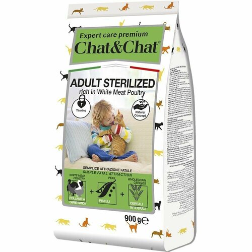    Chat&Chat Expert Premium Adult Sterilized with white meat poultry,        , 900   -     , -  