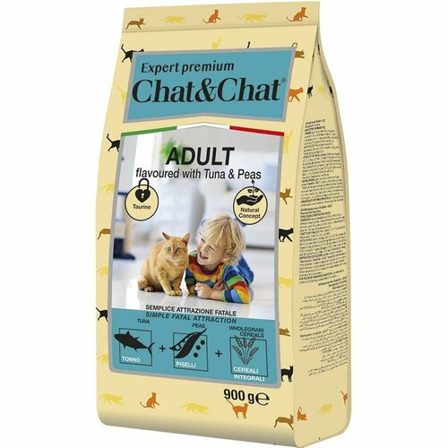    Chat&Chat Expert Premium Adult flavoured with tuna & peas,       , 900   -     , -  