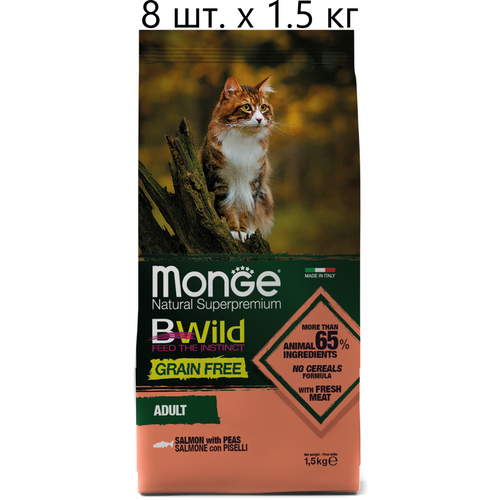      Monge Cat BWILD Grain Free Adult SALMONE con PISELLI, ,   , 5 .  1.5    -     , -,   