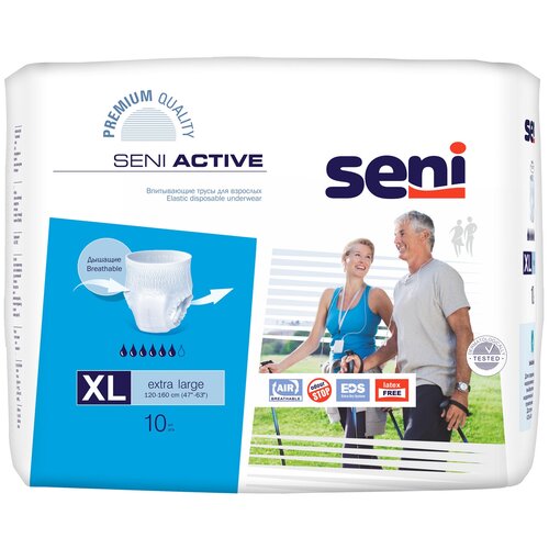 ���� ����� - ���������� ��� �������� ����������� Seni ACTIVE extra large (������ 120-160 ��), 10 ��., ������ ������