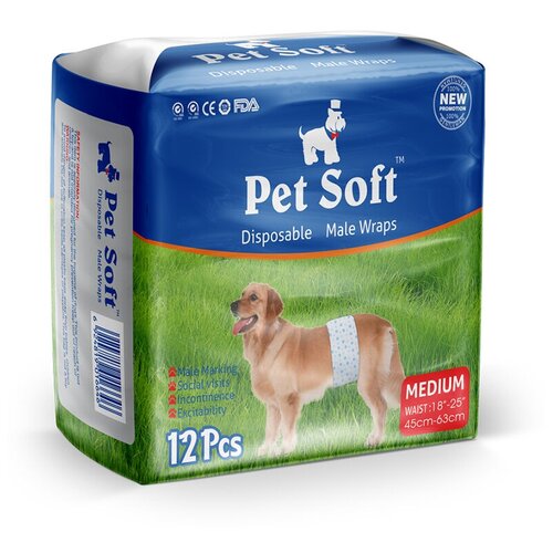  Pet Soft Male Dieper      ( M) 12 