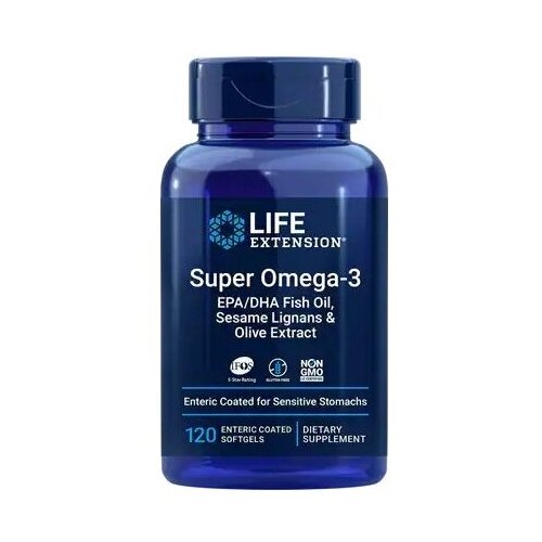   Life Extension Super Omega-3 EPA/DHA with Sesame Lignans & Olive Extract, 150 , 120 .   -     , -  