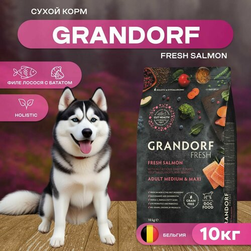    GRANDORF Fresh Dog Adult MED&MAXI Salmon&Sweet Potato            , 10    -     , -  