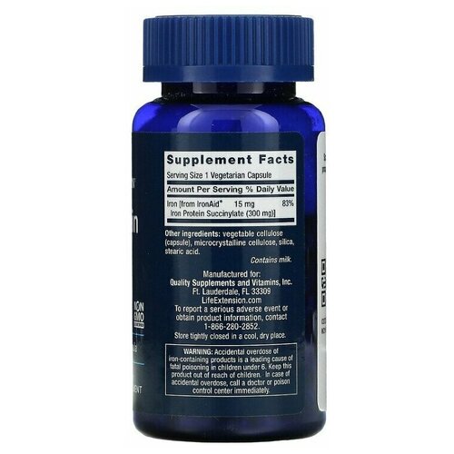 ���� Life Extension Iron Protein Plus 300 mg 100 caps / ���� �������� ������ ������� ���� 300 �� 100 ����, ������ ������