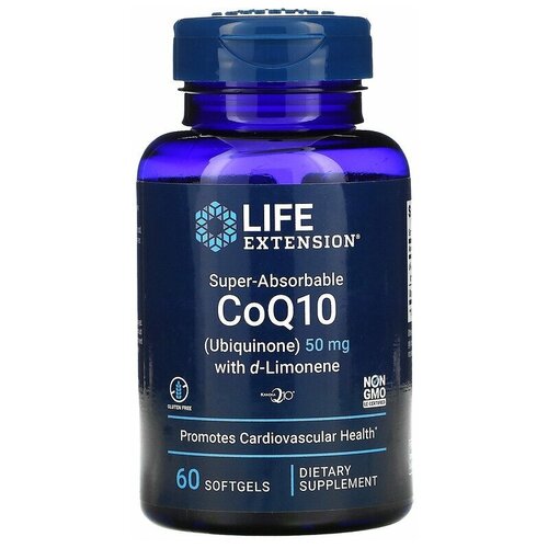 ���� Super-Absorbable CoQ10 50 �� with d-Limonene 60 ������ ������ (Life Extension), ������ ������