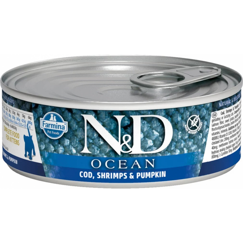     ,   ,  , Farmina N&D Ocean, Cod, Shrimp & Pumpkin, Kitten,  12   80    -     , -,   