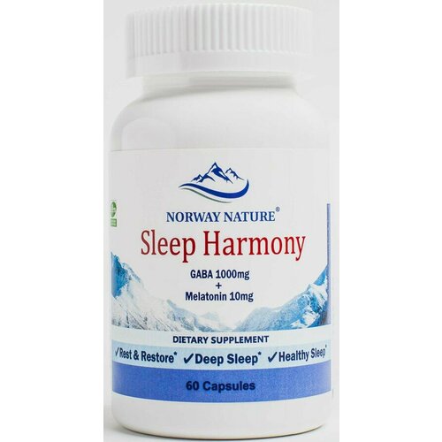 ���� Norway Nature Sleep Harmony GABA 1000 �� + Melatonin 10 �� (������� � �������� ���) 60 ������ (Norway Nature), ������ ������