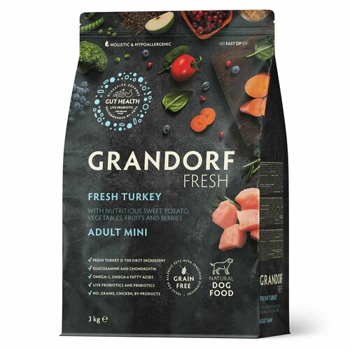    GRANDORF Fresh Dog Adult Mini Turkey&Sweet Potato (        ) 3  /    -     , -  