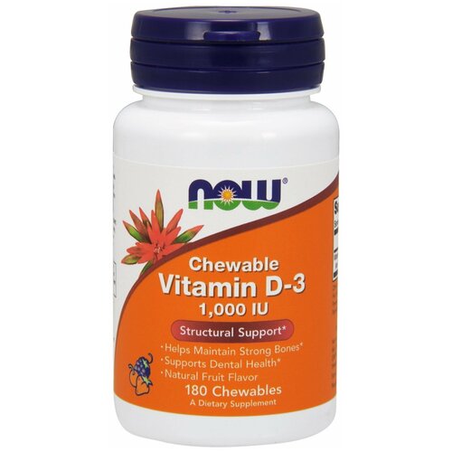   NOW Chewable Vitamin D3  , 100 , 1000 ME, 180 .   -     , -  