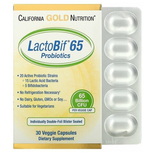  LactoBif Probiotic ( 65  ) 30  (California Gold Nutrition)   -     , -  