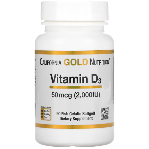   California Gold Nutrition Vitamin D3, 100 , 2000 ME, 90 .   -     , -  