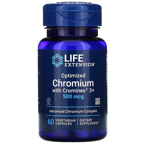   Life Extension Optimized Chromium with Crominex 3+, 50 , 500 , 60 .   -     , -  