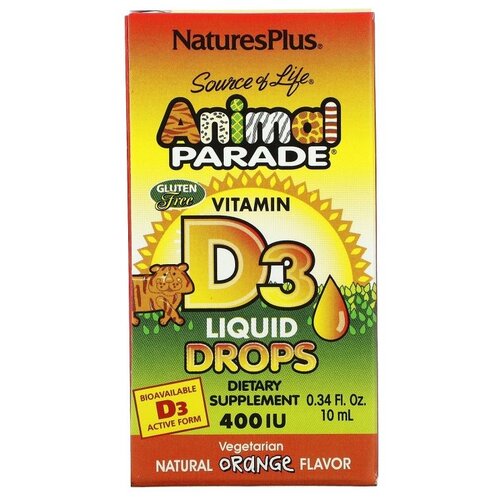   Natures Plus Animal Parade Vitamin D3, 80 , 10 , 400    -     , -  