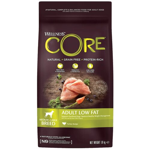  Wellness Core      Adult LOW FAT Medium and Large Breed         (1.8 )   -     , -,   