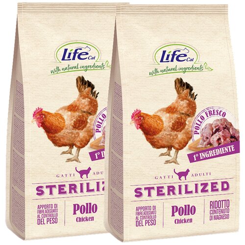  LIFECAT ADULT STERILIZED CHICKEN           (7,5 + 7,5 )   -     , -,   