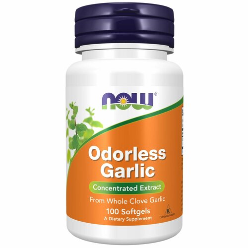 ���� NOW Odorless Garlic, �������� ������� ��� ������, 100 ������, ������ ������