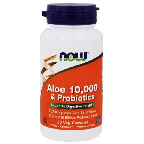   NOW Aloe 10000 & Probiotics, 50 , 100 , 60 .   -     , -  