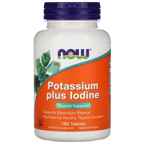   NOW Potassium Plus Iodine, 90 , 100 , 180 .   -     , -  