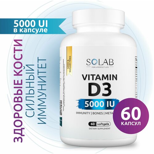  SOLAB  3, , D3 5000 ME Vitamin D 3  3 , 60   ,  ,    -     , -  