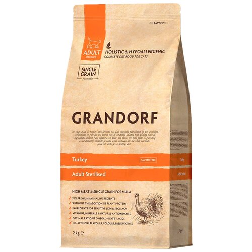  GRANDORF SINGLE GRAIN CAT ADULT STERILIZED TURKEY           (2 )   -     , -  