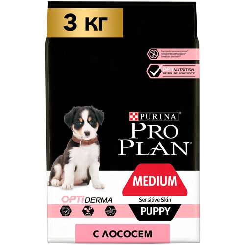  Purina Pro Plan Puppy Medium Sensitive Skin   Optiderma   ,   (3 )   