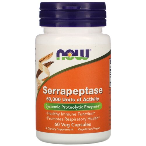 ���� ������� NOW Serrapeptase, 80 �, 50 ��, 60 ��., ������ ������