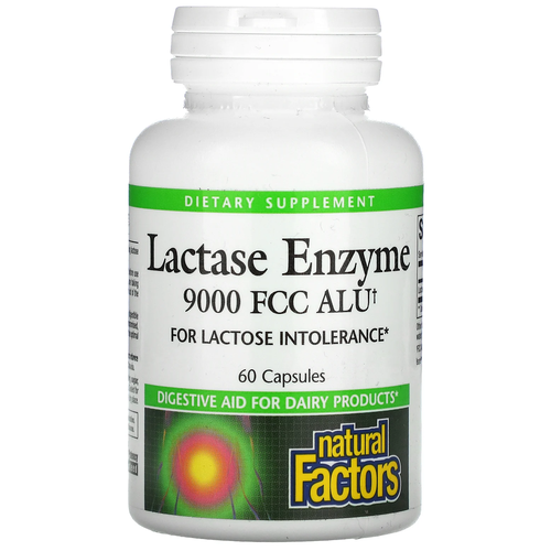  Natural Factors Lactase Enzyme ( ) 9000 FCC ALU 60    -     , -  