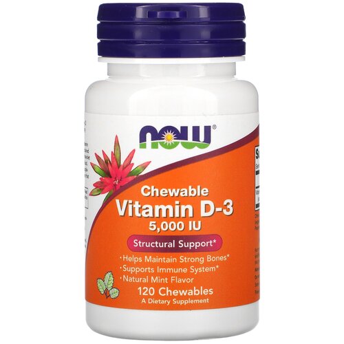   NOW Chewable Vitamin D3 5000 IU, 70 , 90 , 120 .   -     , -  