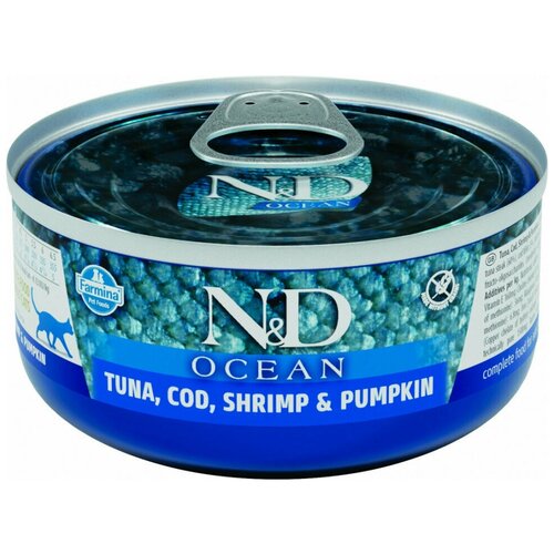  Farmina N&D Cat Ocean Tuna, Cod, Shrimp & Pumpkin       , ,    - 70   24    -     , -,   