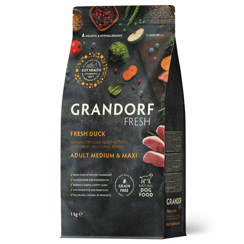  Grandorf Fresh Dog Adult MED & MAXI Duck & Sweet Potato: ,          1  (GDF Dog MM Duck 1)   -     , -  