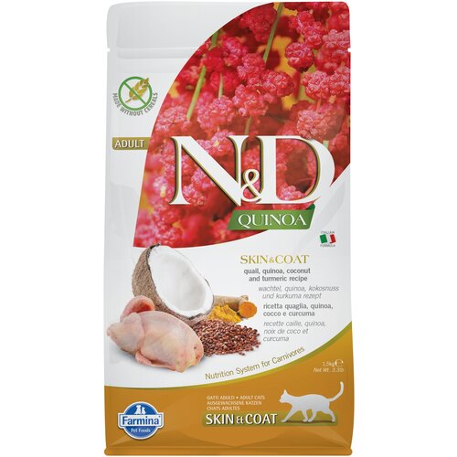   Farmina N&D QUINOA Skin & Coat Quail   ,    ,   , 5    -     , -,   