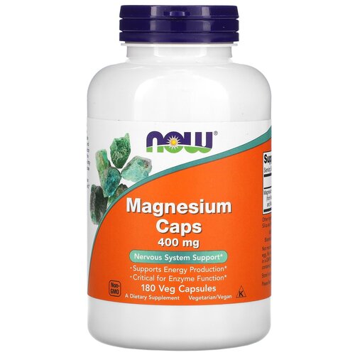 ���� NOW Foods, Magnesium Caps, 400 mg, ������ � ��������, 400 ��, 180 ������������ ������, ������ ������