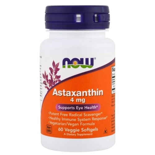 ���� ������� NOW Astaxanthin, 100 �, 4 ��, 60 ��., ������ ������