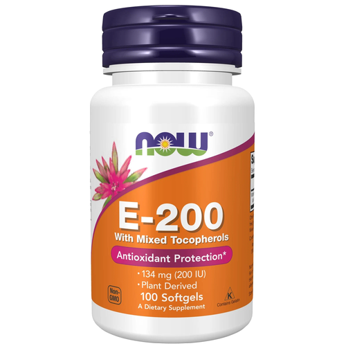   NOW E-200 With Mixed Tocopherols, 70 , 100 , 100 .   -     , -  