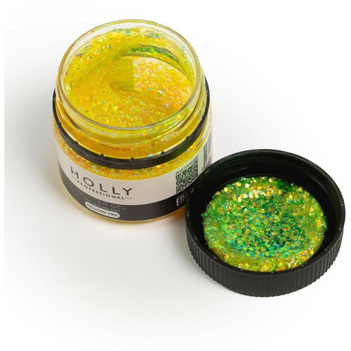  Holly Professional   , ,    Glitter Gel Yellow Mix,  