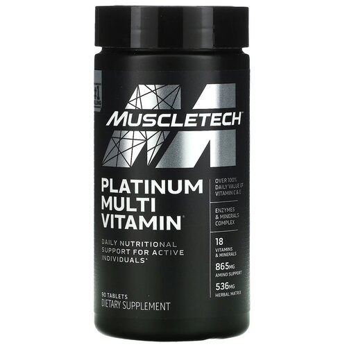 ���� MuscleTech Platinum Multivitamin, 100 �, 90 ��., ������ ������