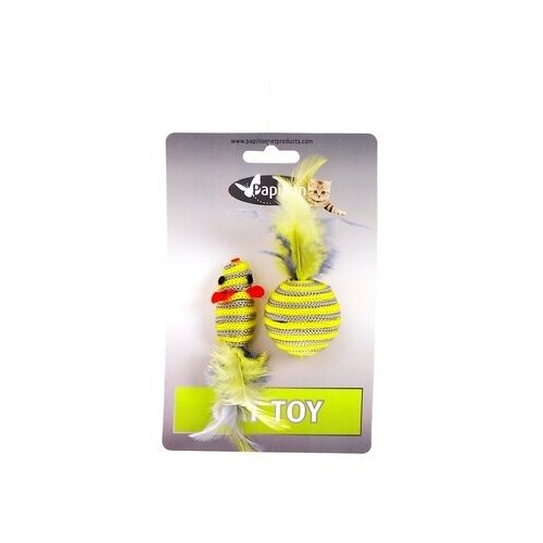  Papillon       5+4 - (Cat toy mouse 5 cm and ball 4 cm with feather on card) 240067 | Cat toy mouse 5 cm and ball 4 cm with feather on card 0,016  20490 (2 )