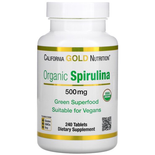  California Gold Nutrition Organic Spirulina ., 500 , 180 , 240 .   -     , -  