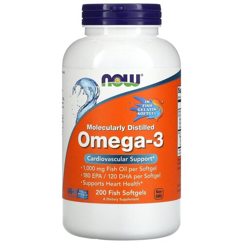 ���� ������� NOW Moleculary Distilled Omega-3, 400 �, 200 ��., ������ ������